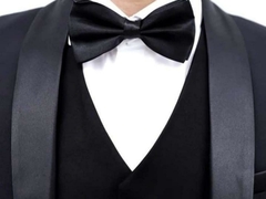 Smoking Poliviscose Preto Com Lapela Acetinada - loja online