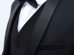 Smoking Poliviscose Preto Com Lapela Acetinada - comprar online