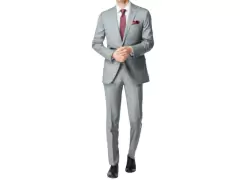 Costume Slim Oxford Premium Cinza Claro na internet