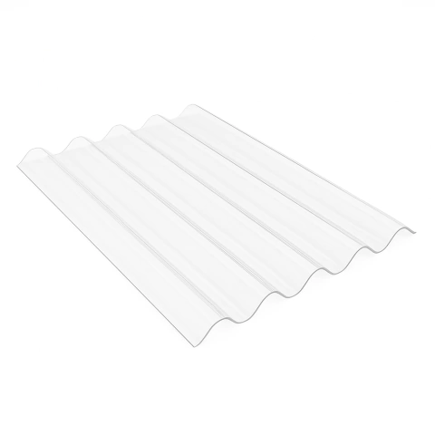 Chapa Policarbonato Sinusoidal 0.80mm 1.10x3.50mts Cristal / Transparente - comprar online