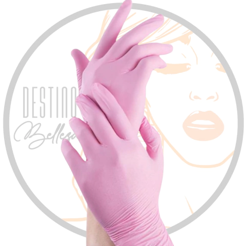 Guantes de Nitrilo Rosas Sin Polvo x100 - comprar online