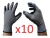 Guantes Gris Bañados En Nitrilo Talla Mediana 10 Pzs Gnn-8