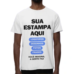Camiseta Branca Personalizada Estampa Frente E Costas na internet