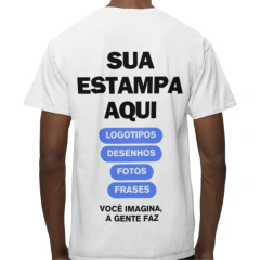 Camiseta Branca Personalizada Estampa Frente E Costas - comprar online