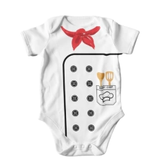 Body Bebê Chef de Cozinha Temático – Mesversário Personalizado | Dona Kraft