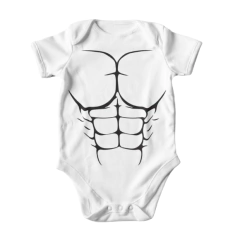 Body Bebê Personalizado Forte Fisiculturista – Mesversário | Dona Kraft