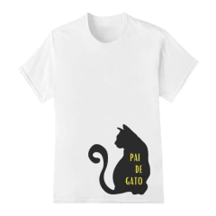 Camiseta Branca Pai de Gato na internet