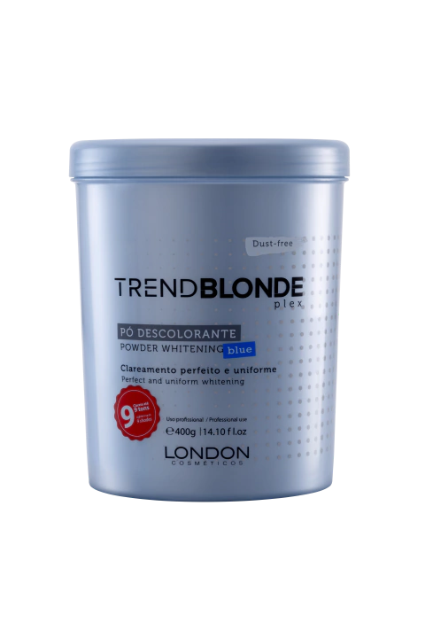 PÓ DESCOLORANTE TREND BLONDE PLEX BLUE LONDON COSMÉTICOS 400 GR