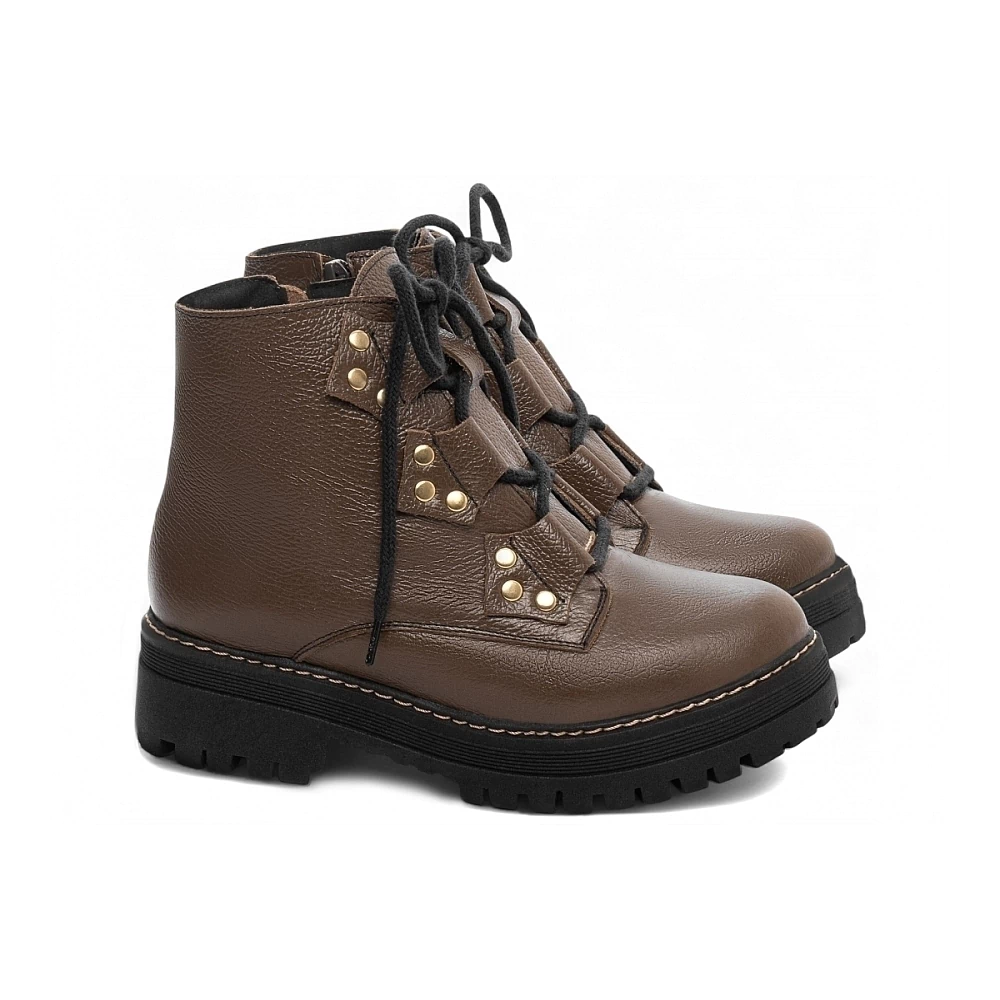 Bota Coturno Sola Tratorada Couro 22B