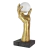 Escultura Mão Resina Dourada com Bola em Vidro Decorativa