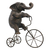 Escultura Elefante em Resina na Bicicleta em Metal
