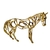 Escultura Cavalo Metal Dourado Imponente Decorativo Aparador