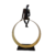 Escultura Pessoa em Resina Circulo Metal Dourado Decoração