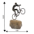 Escultura Bicicleta em Metal com Ciclista e Base em Resina