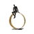 Escultura Pessoa em Resina Circulo Metal Dourado Decoração