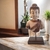 Escultura Busto Buda Resina Decorativa Pedestal Espiritual