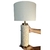 Luminária Abajur cor Pedra Dourado Mesa Criado Quarto Cúpula - comprar online