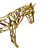 Escultura Cavalo Metal Dourado Imponente Decorativo Aparador - loja online