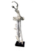 Escultura bailarina decoração ballet prateada charmosa
