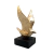 Escultura Pássaro Dourado Base Cor Cimento Resina Moderno P - comprar online