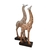 Escultura Girafa em Resina com Cabeça Prateada P