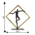 Escultura Pessoa Resina no Quadrado e base Metal Decoração - comprar online