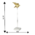 Escultura pássaro dourado resina decorativa com base pedra P - loja online