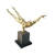 Escultura ginasta equilibrista dourada em resina na base - comprar online