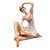 Escultura bailarina sentada decorativa ballet em resina rosa