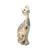 Escultura gato azul detalhe espelhado em resina decorativo na internet