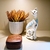 Escultura gato azul detalhe espelhado em resina decorativo - comprar online