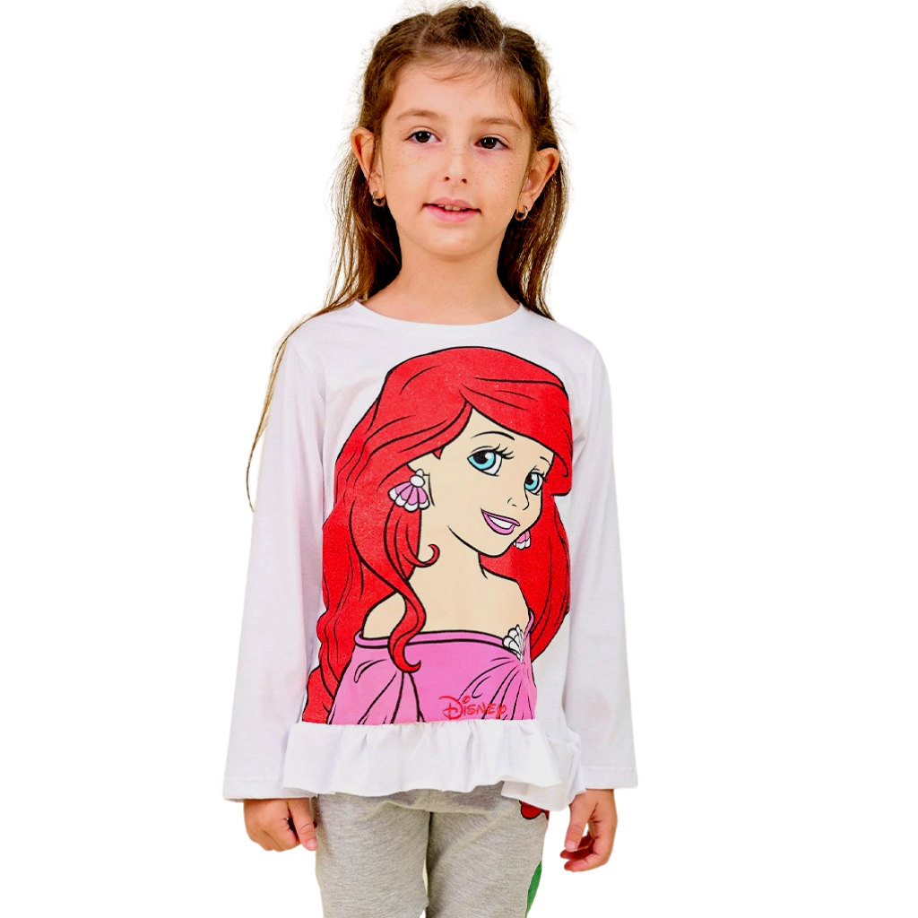 Remera Sirenita Ariel Brillos