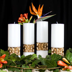 Coroa do Advento Emmanuel - Branco - comprar online