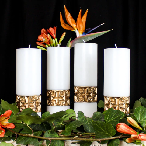 Coroa do Advento Emmanuel - Branco - comprar online