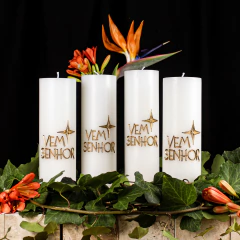 Coroa do Advento Vem Senhor - Branco - comprar online