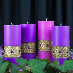 Coroa do Advento Gaudium - Roxo e Rosa - comprar online