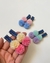Kit 5 Pares Hair Clip Jeans Pompom Tule - HC01-J-POM- Cores Sortidas