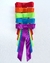 Kit 5 Laços Fly em Gorgurão Tamanho G na Presilha - Coleção Rainbow - K-5-LG-FLY-RW