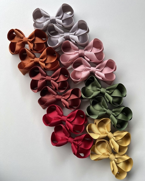 Kit 14 Laços Boutique Duplo Médio Gorgurão no Bico de Pato M04 (7 pares) - Coleção Outono/Inverno 25 - K-14-M04-OI25 - comprar online