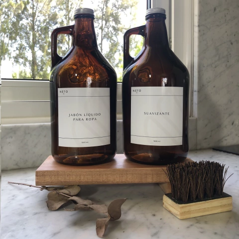 Botellón de vidrio ambar 1.9 lt