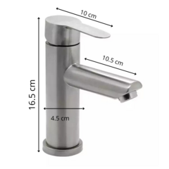 Canilla Griferia Monocomando Lavatorio Baño Acero Inoxidable Mate UNIK002 - thouse