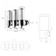 Dispensador De Jabón Thouse Triple, Sin Amurar, 1500 Ml