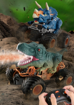 AUTO DINOSAURIO CON CONTROL REMOTO - LUCES LED - EFECTO DE HUMO Y SONIDO REAL en internet