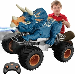 AUTO DINOSAURIO CON CONTROL REMOTO - LUCES LED - EFECTO DE HUMO Y SONIDO REAL - comprar online