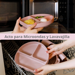 Set Alimentacion Bebe Plato Antideslizante Silicona Completo