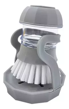 Cepillo Lava Platos Dispenser Con Base Gris Detergente - tienda online