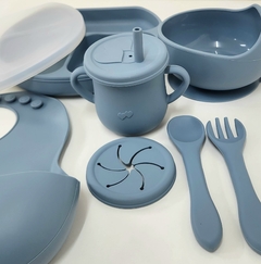 Set Alimentacion Bebe Plato Antideslizante Silicona Completo