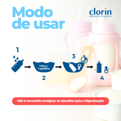 Clorin Milton (3 unidades) - Limpa Chupeta Mamadeira - Clorin
