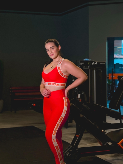 CALÇA LEGGING AMRC CLASSIC LARANJA ELAST BRANCO