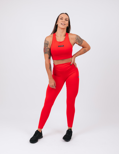 CALÇA LEGGING PWRD CÓS GRAPEADO VERMELHO